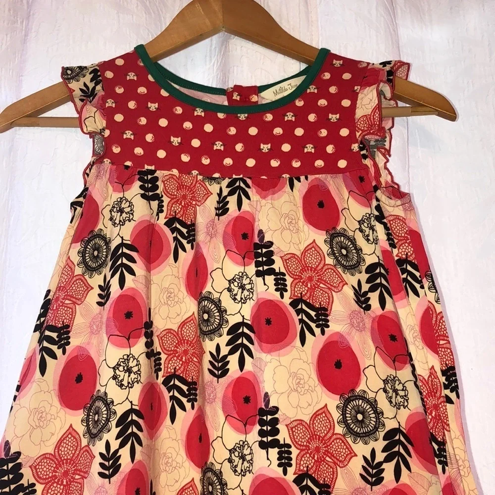 🌺Matilda Jane flower red & green dress Size 8 GUC